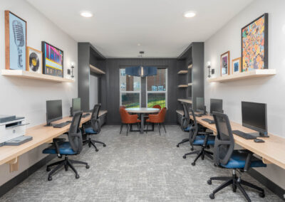 resident computer room and business center at The View at NoDA apartments in Athens Georgia