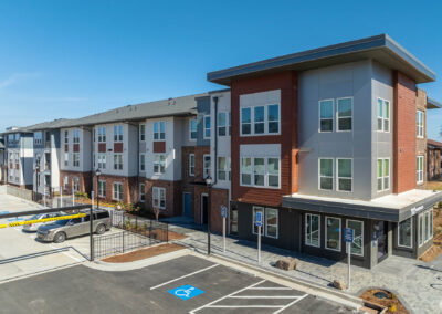 sunny view with blue skies at The View at NoDA apartments in Athens Georgia